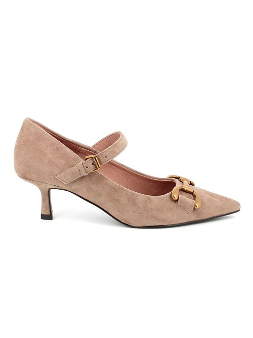 Mila decolleté con tacco da donna in camoscio taupe BIBI LOU | 577X